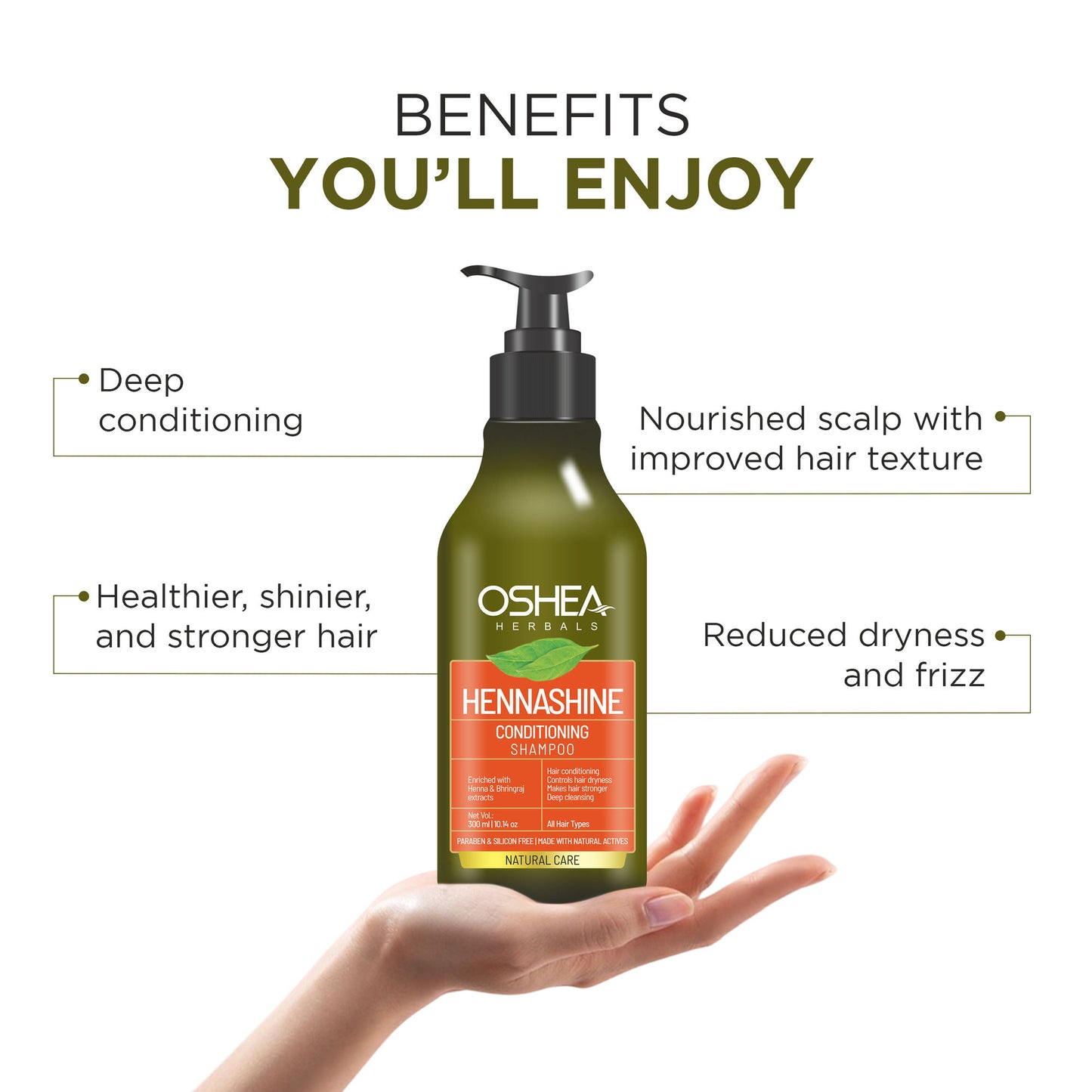 Oshea Herbals Hennashine Conditioning Shampoo for Deep Nourishment & Soft Conditioning