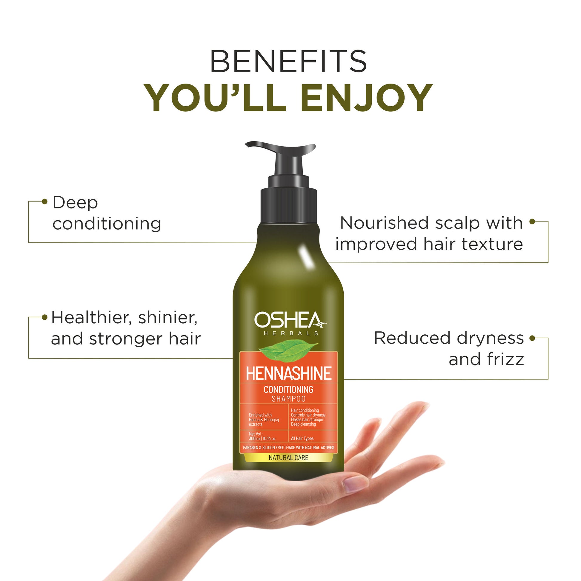Oshea Herbals Hennashine Conditioning Shampoo for Deep Nourishment & Soft Conditioning