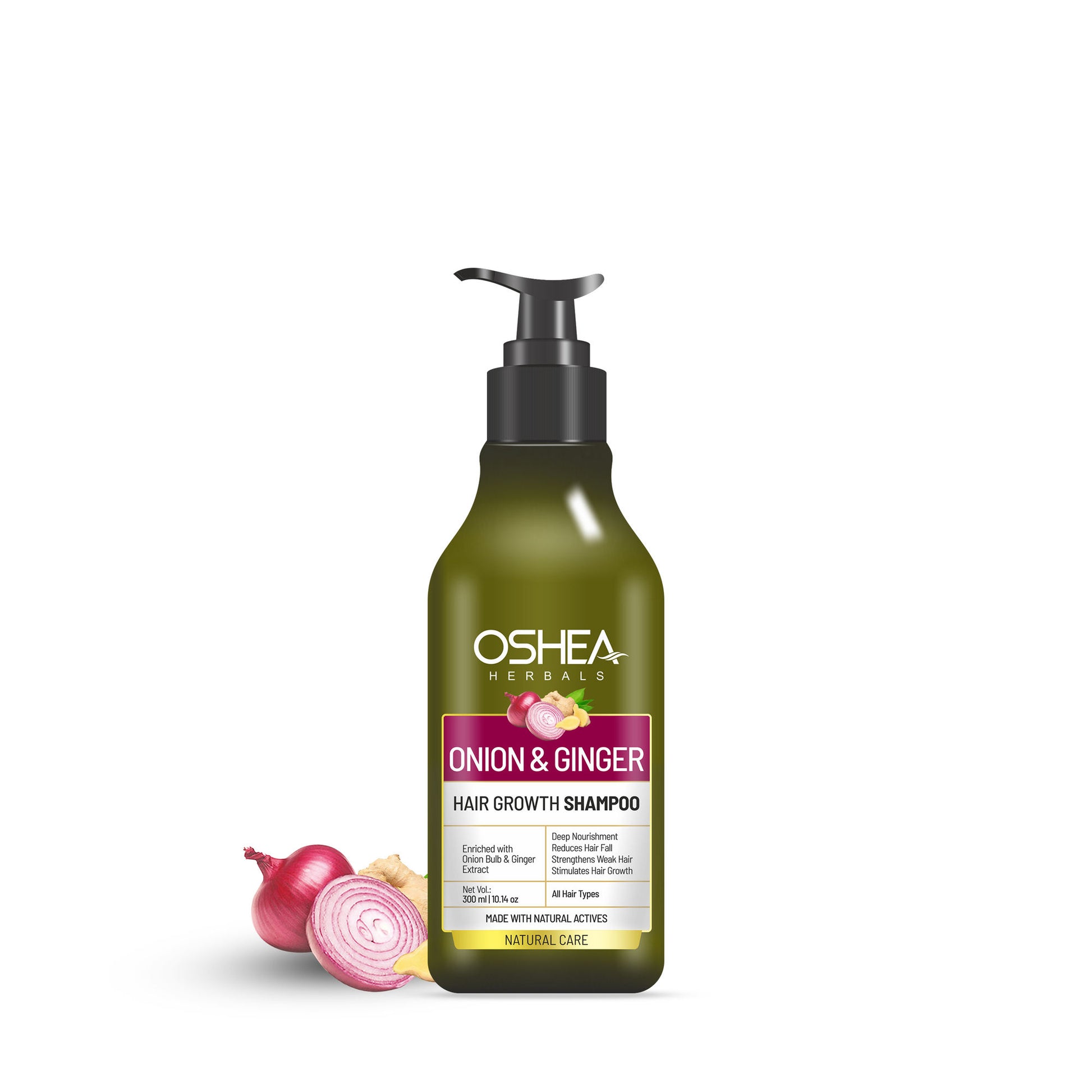 Oshea Herbals Onion & Ginger Hair Growth Shampoo for Deep Nourishment & Stimulated Hair Growth