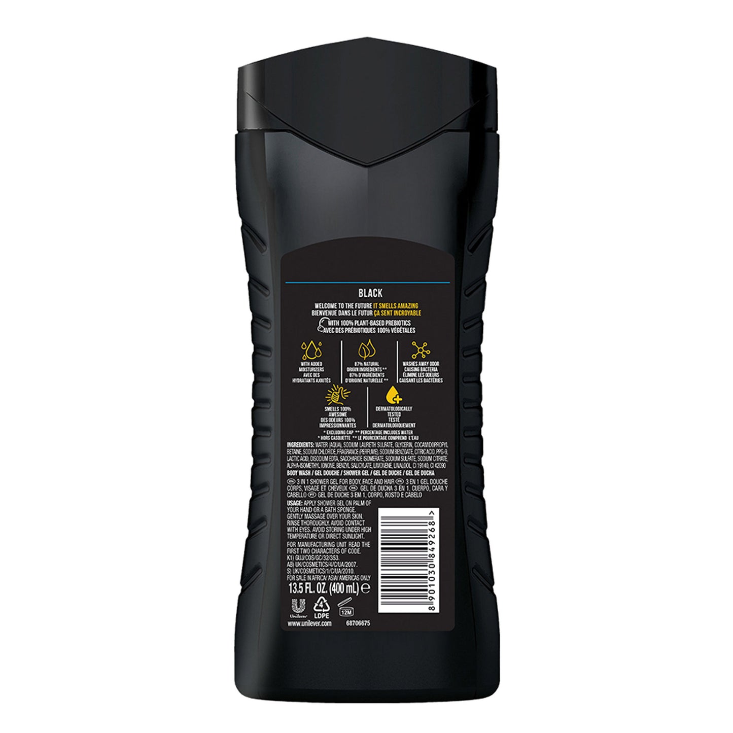 Axe Black 3 In 1 Body, Face & Hair Wash For Men