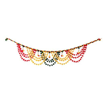 Handmade Cotton MulticolourDoor & Wall Hanging Toran/bandarbar/bandarwal for Main Door/Temple Door ! Ethnic Bandarwal For Diwali Decoration And Home Decor (Size 40 x 6 Inches) (Set Of 1)