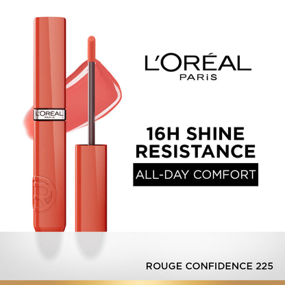 L'Oreal Paris Infallible Laque Resistance Liquid Lipstick, 16H Lacquer Shine - 225 Rouge Confidence