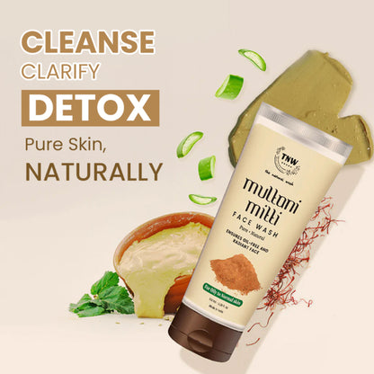 TNW The Natural Wash Multani Mitti Face Wash for Glowing & Clear Skin - For Oily Skin