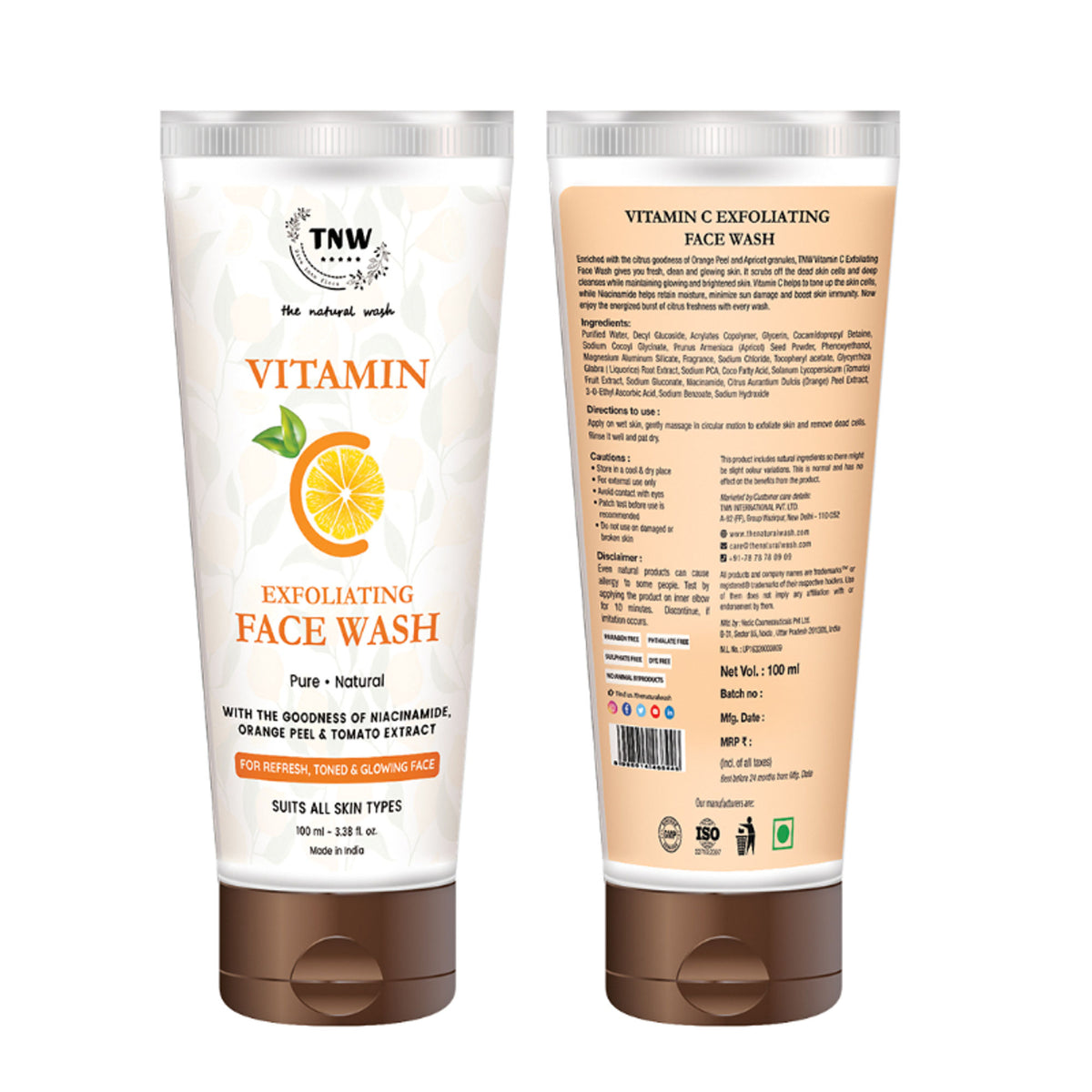 TNW The Natural Wash Deep Cleansing & Skin Brightening Vitamin C Face Wash Exfoliating