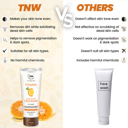 TNW The Natural Wash Deep Cleansing & Skin Brightening Vitamin C Face Wash Exfoliating