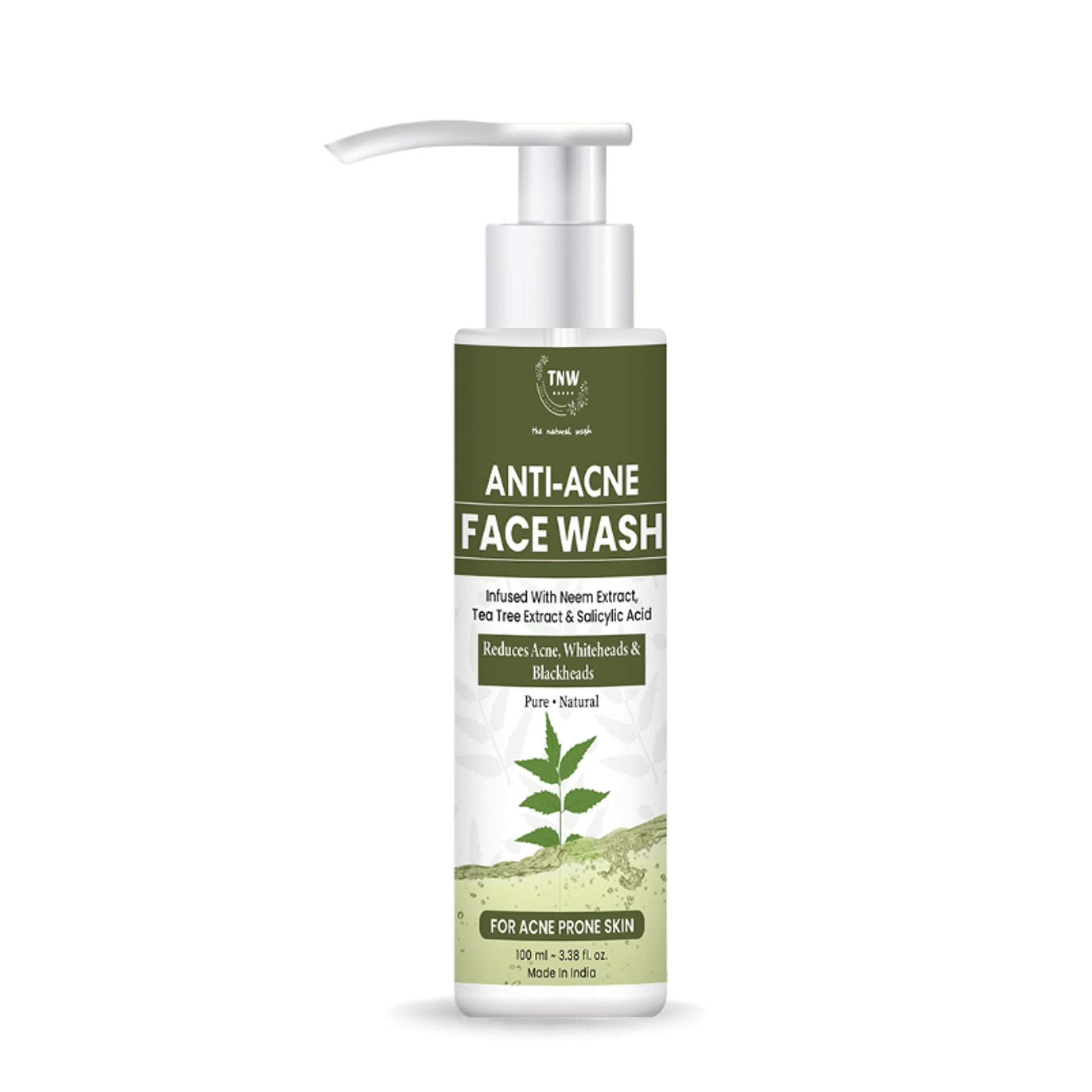 TNW The Natural Wash Anti Acne Face Wash for Reduces Acne, Whiteheads & Blackheads