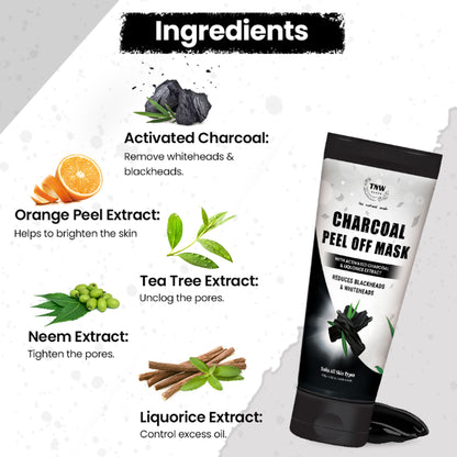 TNW The Natural Wash Charcoal Peel Off Face Mask with Activated Charcoal & Liquorice Extract