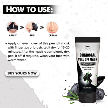 TNW The Natural Wash Charcoal Peel Off Face Mask with Activated Charcoal & Liquorice Extract
