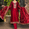 Dhiyona IE Ethnic Motifs Embroidered Round Neck Thread Work Kurta with Trousers & Dupatta