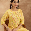 Dhiyona IE Floral Embroidered Pure Cotton Straight Kurta with Trouser