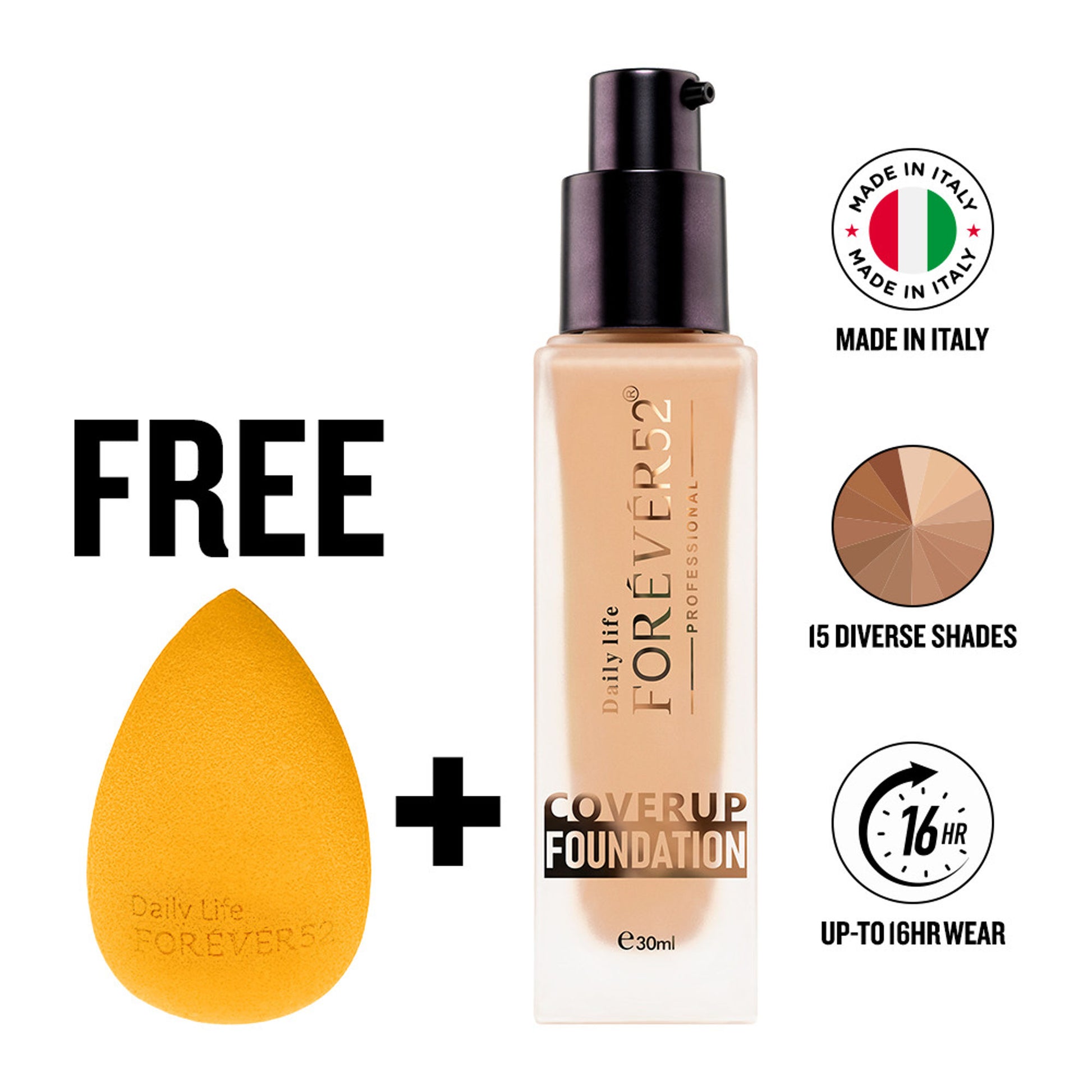 Daily Life Forever52 Coverup Foundation with Free Sponge - Fcu30.1