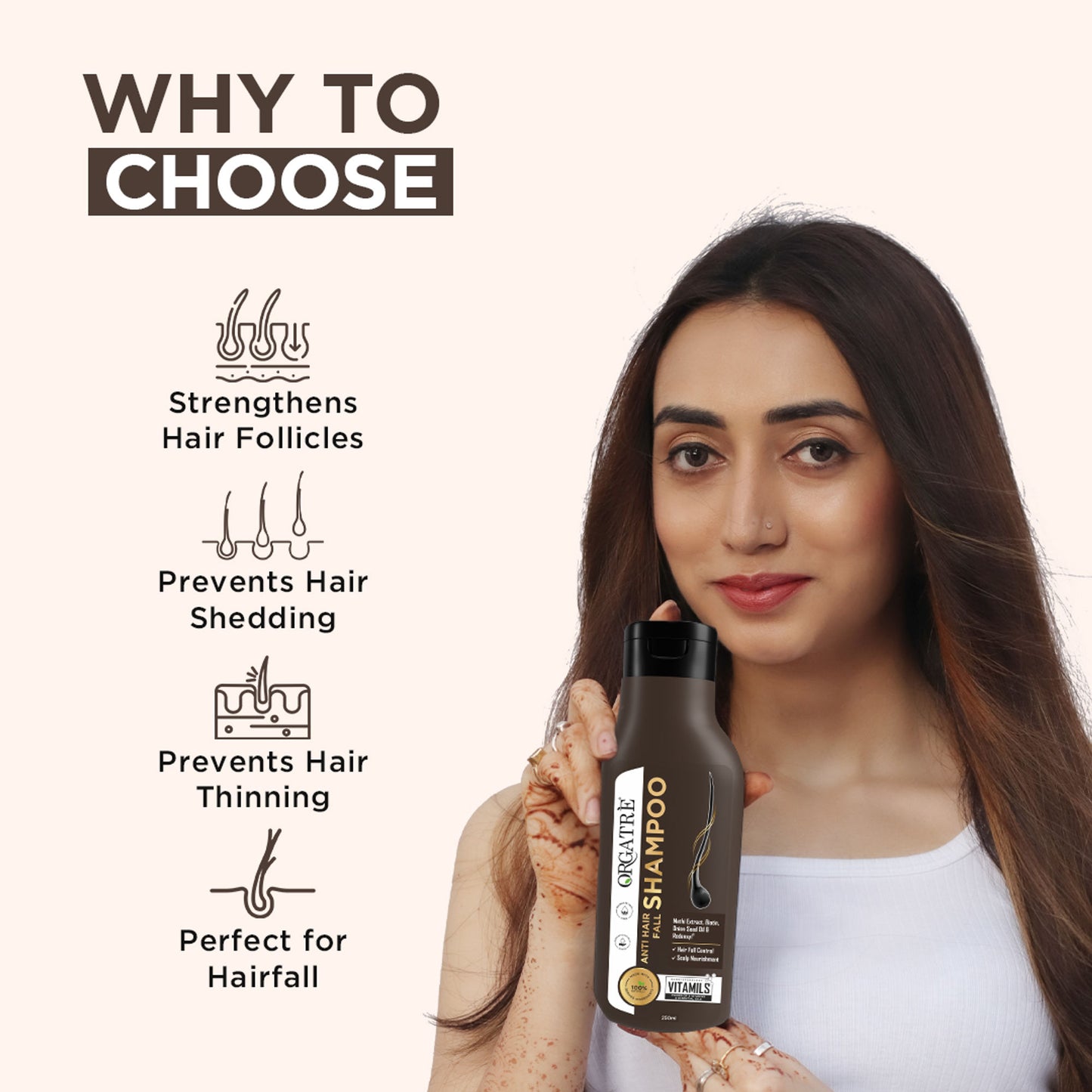 Orgatre Anti Hair Fall Control Shampoo With Meethi And Onion Seed Oil, Paraben & Sulphate Free