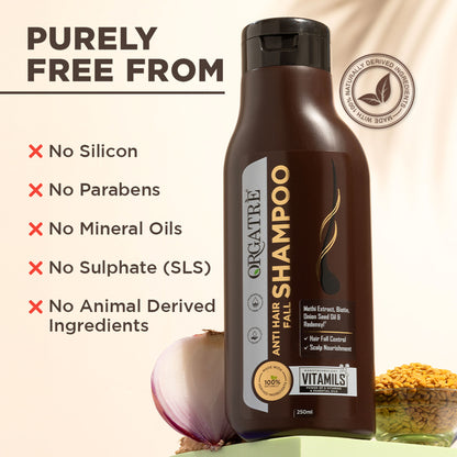 Orgatre Anti Hair Fall Control Shampoo With Meethi And Onion Seed Oil, Paraben & Sulphate Free