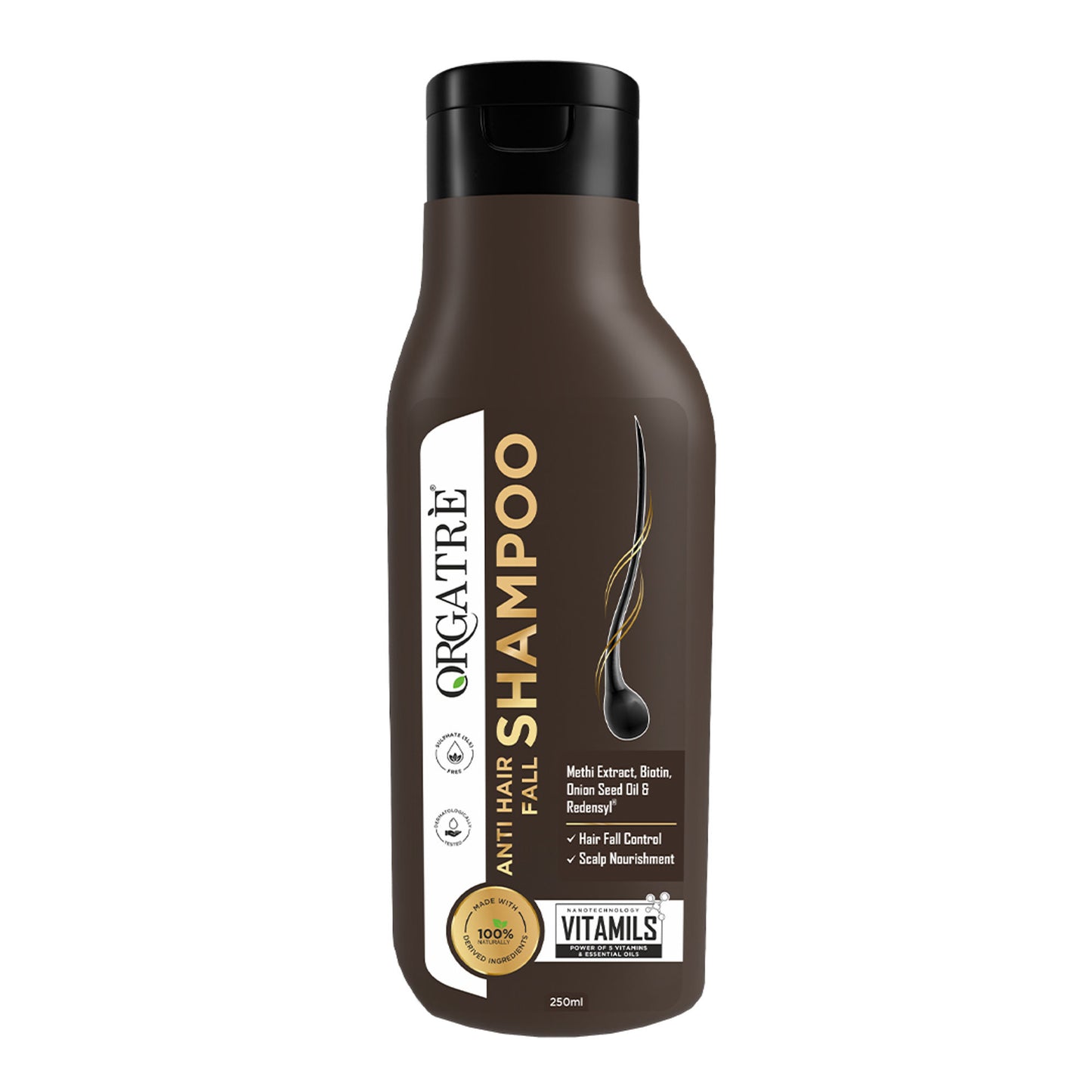 Orgatre Anti Hair Fall Control Shampoo With Meethi And Onion Seed Oil, Paraben & Sulphate Free