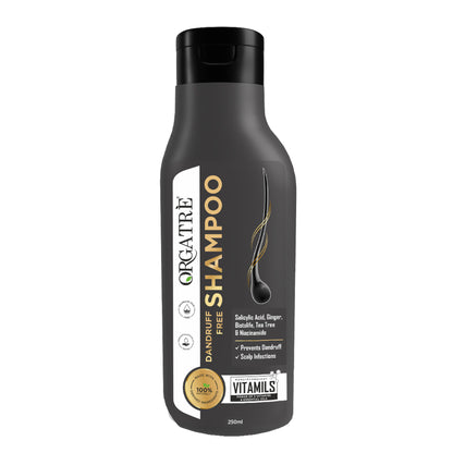 Orgatre Dandruff Free Shampoo With Tea Tree, Ginger, Rosemary Oil, Paraben & Sulphate Free