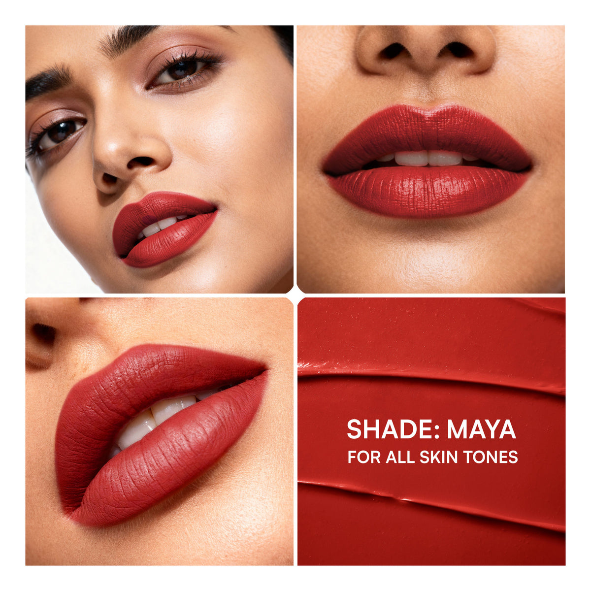 Dream Beauty Intuition Lipstick in Maya with sleek black packaging and a smooth, natural lipstick bullet.