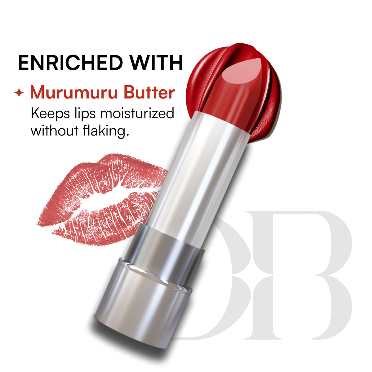 Dream Beauty Intuition Lipstick in Maya shade, showcasing a sleek tube with the lipstick partially twisted up, ready for application.