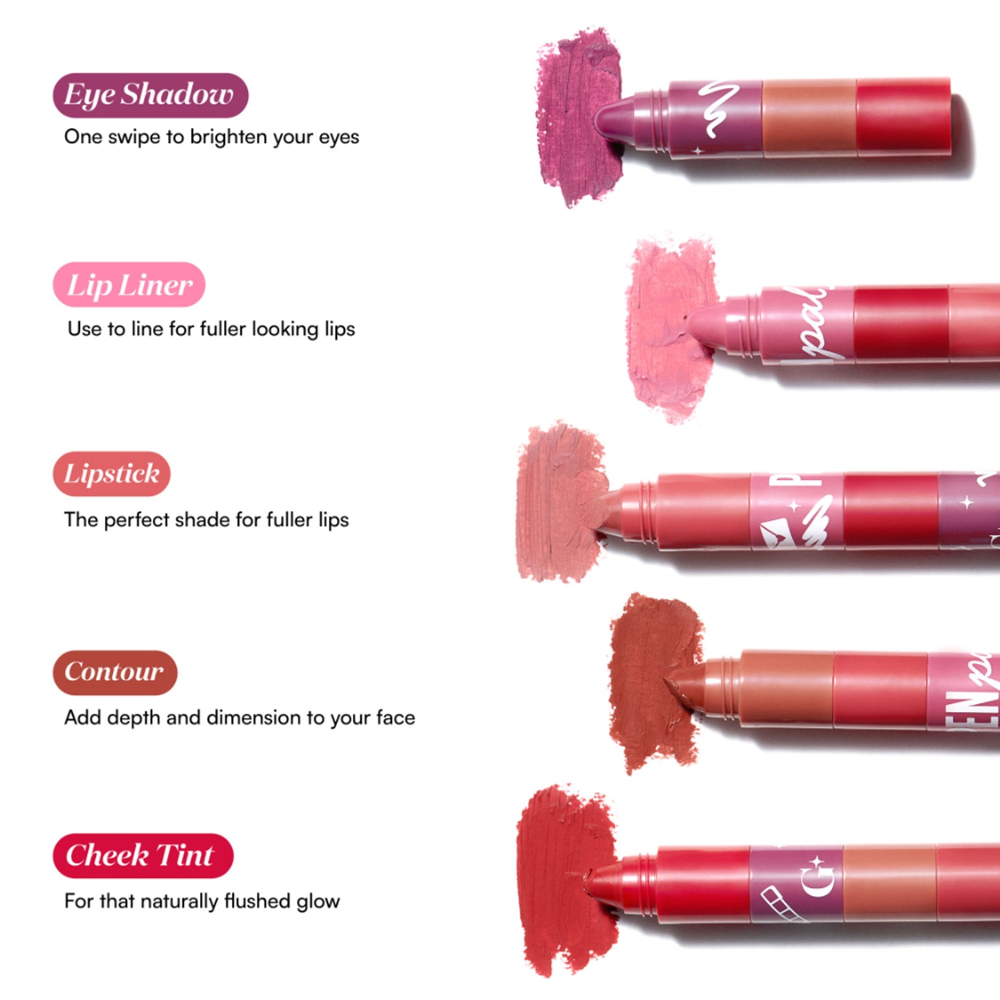 Gush Beauty Pen Pal 5-In-1 Stackable Lipstick