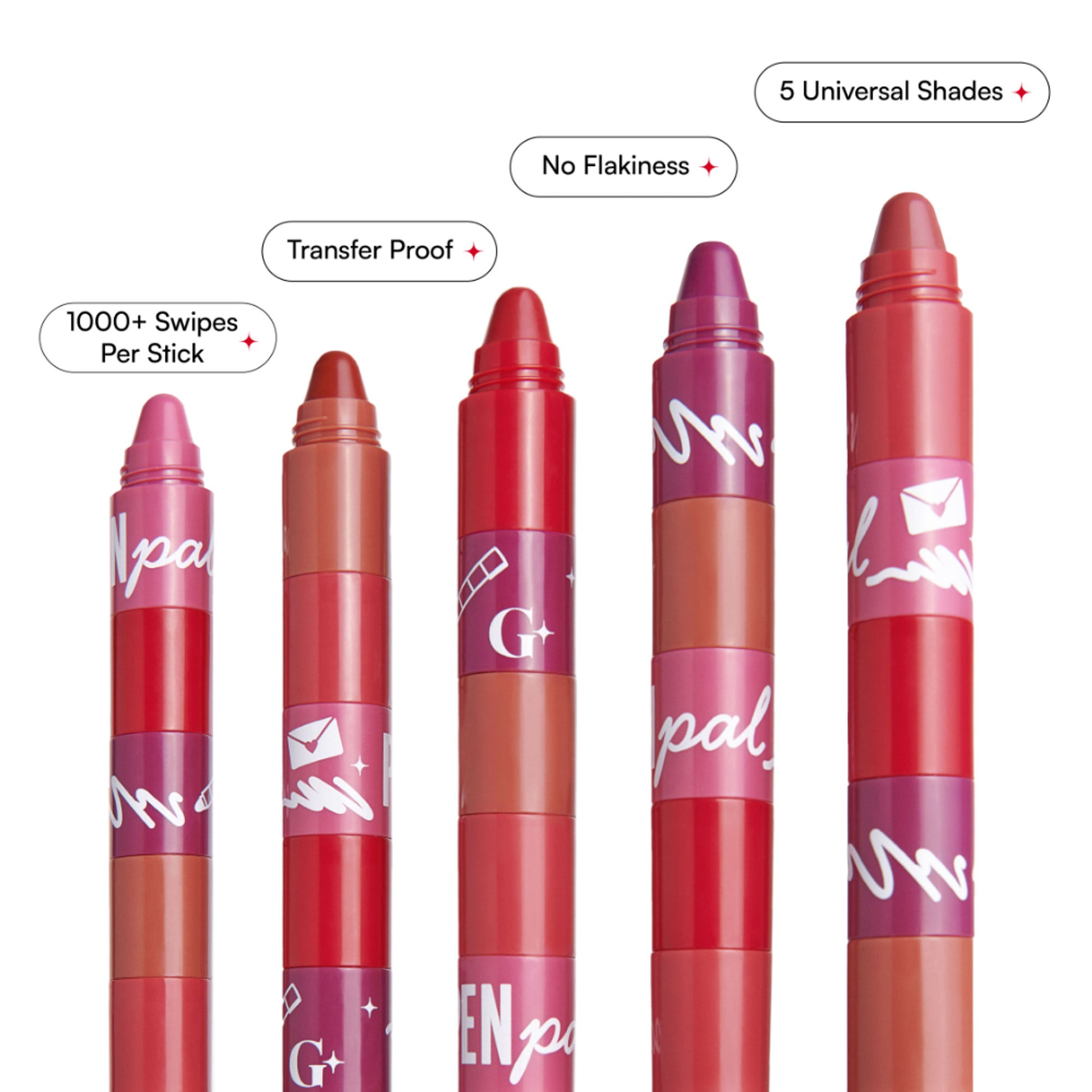 Gush Beauty Pen Pal 5-In-1 Stackable Lipstick