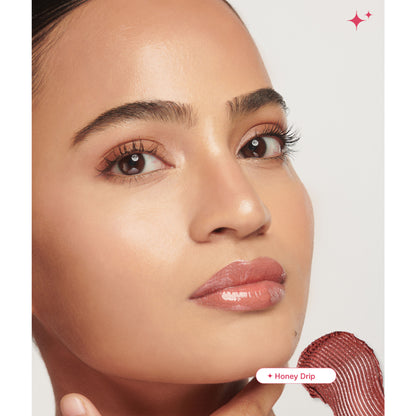 Gush Beauty Glaze Lip Oil Gloss High Shine - Honey Drip
