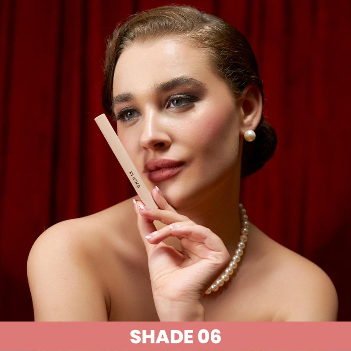 FLiCKA Standout Lipstick in Peachy Extra with smudge-proof, creamy finish, displayed on a neutral background.