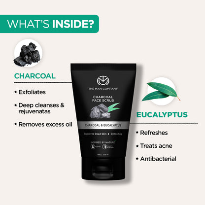 The Man Company Charcoal Face Scrub With Lemongrass & Eucalyptus