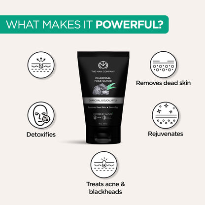 The Man Company Charcoal Face Scrub With Lemongrass & Eucalyptus