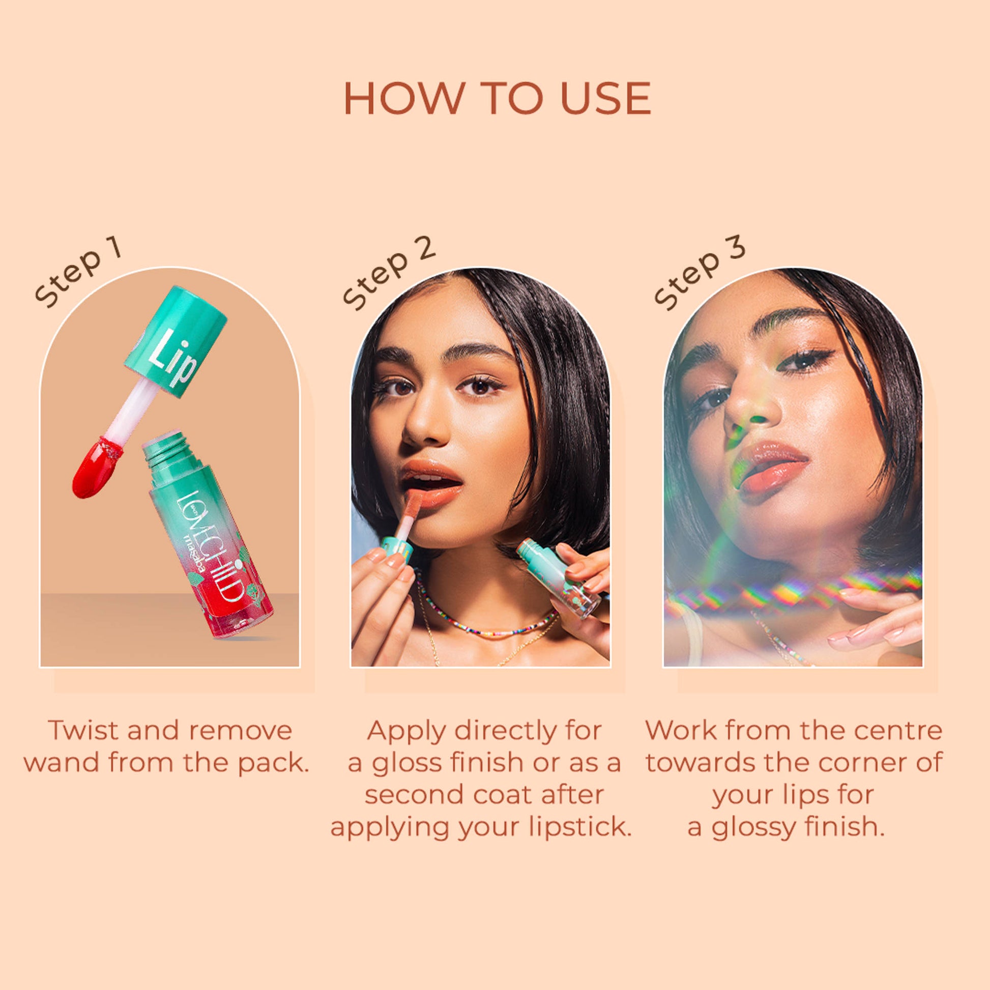 LoveChild Masaba Tinted Lip Oil With Shimmer - Naked Peach