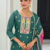 Dhiyona IE Women Ethnic Motifs Embroidered Regular Mirror Work Kurta with Trousers & With Dupatta