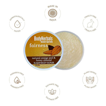 BodyHerbals Fairness Natural Orange Peel & Honey Almond Sugar Body Scrub