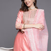 Indyancart IE Women Ethnic Motifs Embroidered Sequinned Liva Kurta With Palazzos & With Dupatta