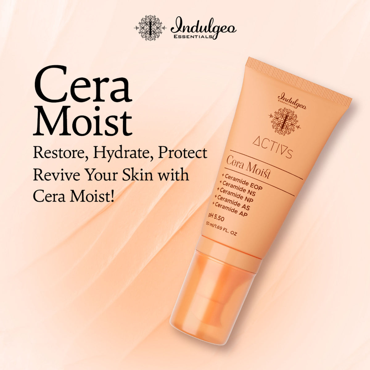 Indulgeo Essentials Cera Moist - Ceramide Calming Skin Moisturizer 1% iACTIVE