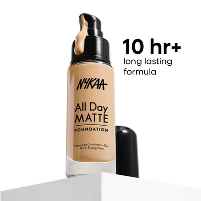 Nykaa Cosmetics All Day Matte Long Wear Liquid Foundation With Pump - Olive 08