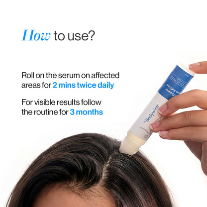 Be Bodywise Hair Growth Serum Roll On - 3% Rosemary, 3% Redensyl & 2% Aminexil For New Hair Growth