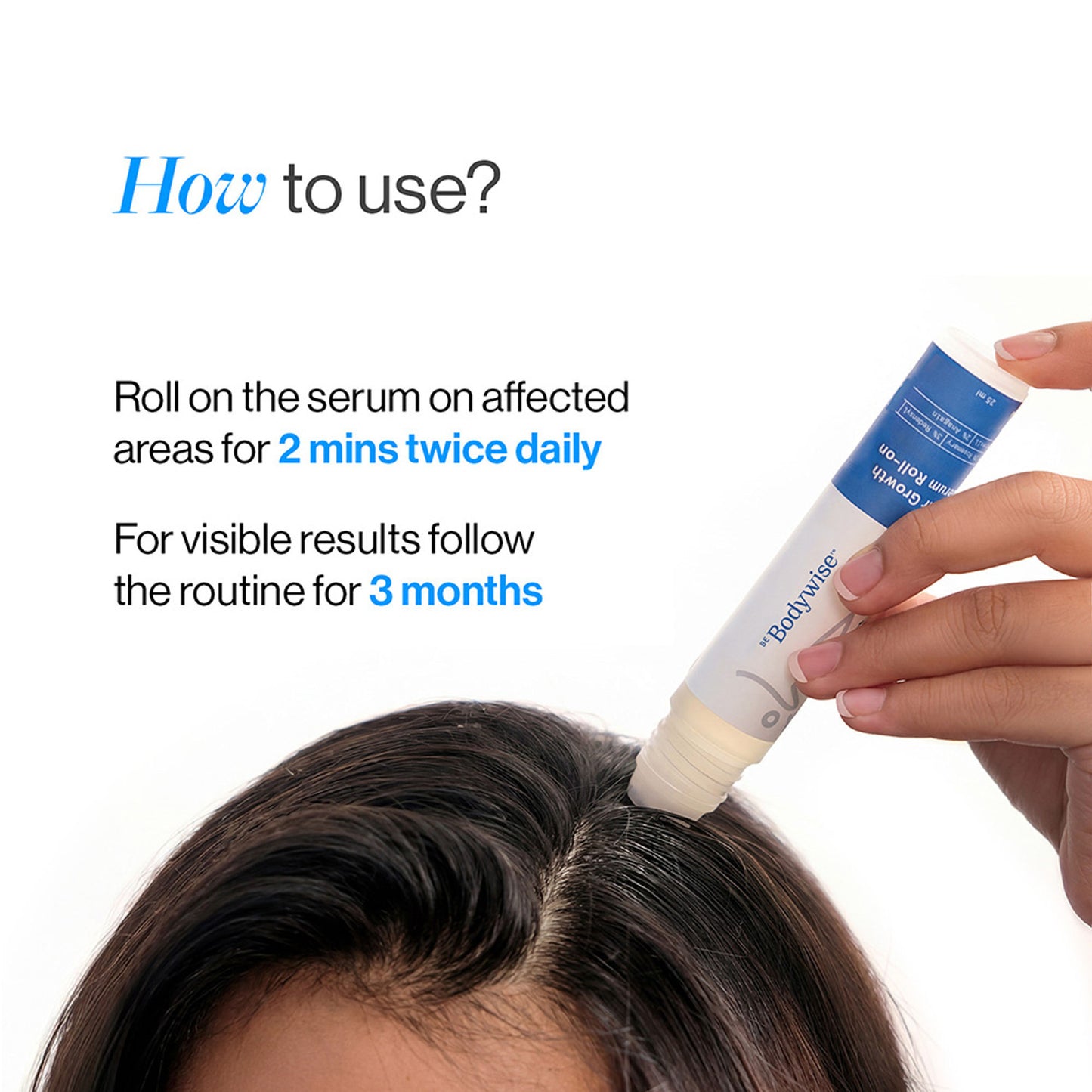 Be Bodywise Hair Growth Serum Roll On - 3% Rosemary, 3% Redensyl & 2% Aminexil For New Hair Growth