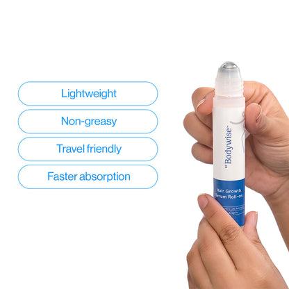 Be Bodywise Hair Growth Serum Roll On - 3% Rosemary, 3% Redensyl & 2% Aminexil For New Hair Growth