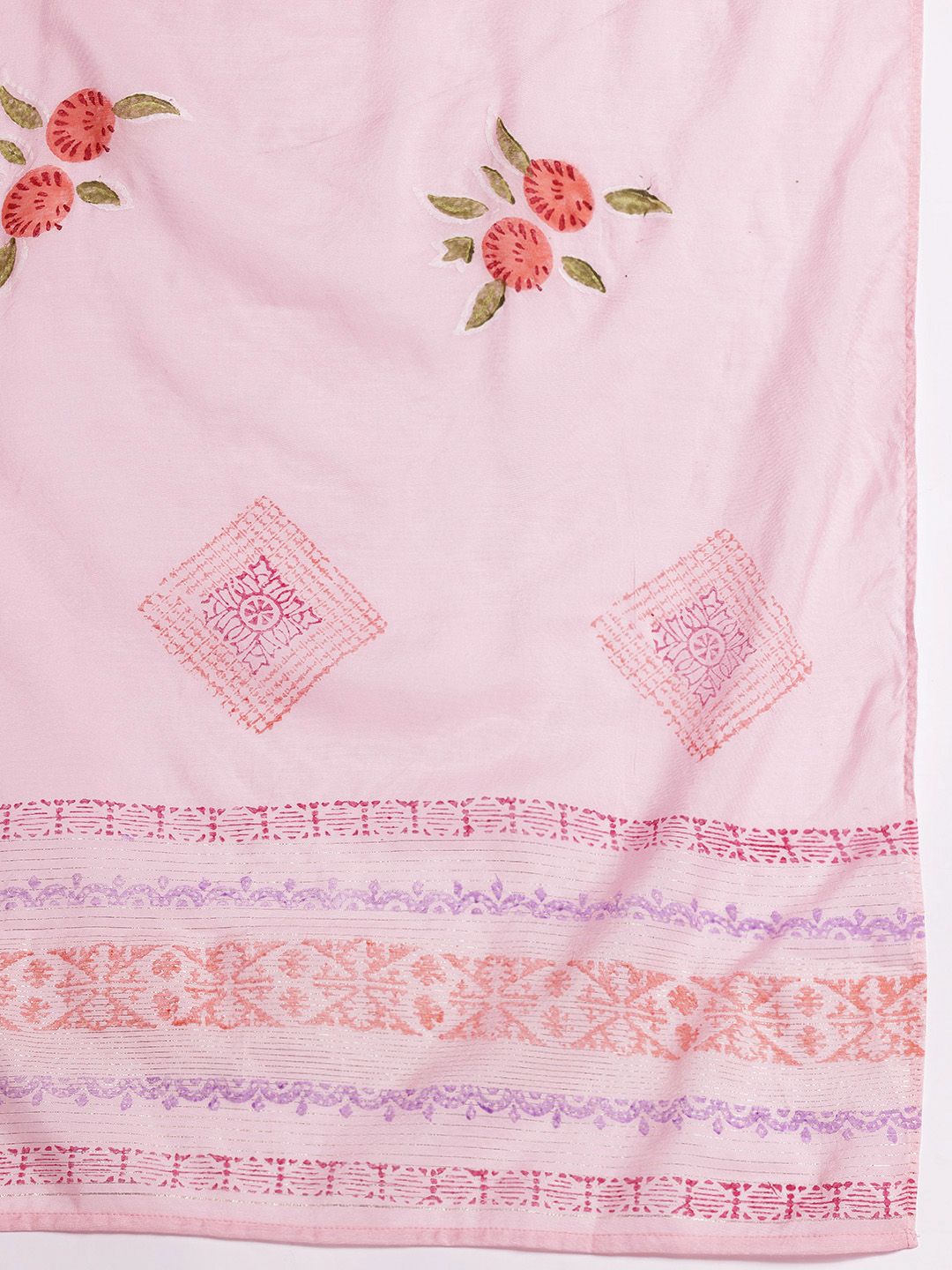 Indyancart IE Floral Embroidered Thread Work Kurta with Trousers & With Dupatta