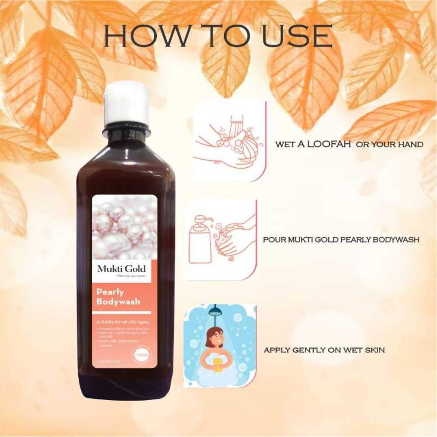 Mukti Gold Pearly Bodywash - Pack of 2