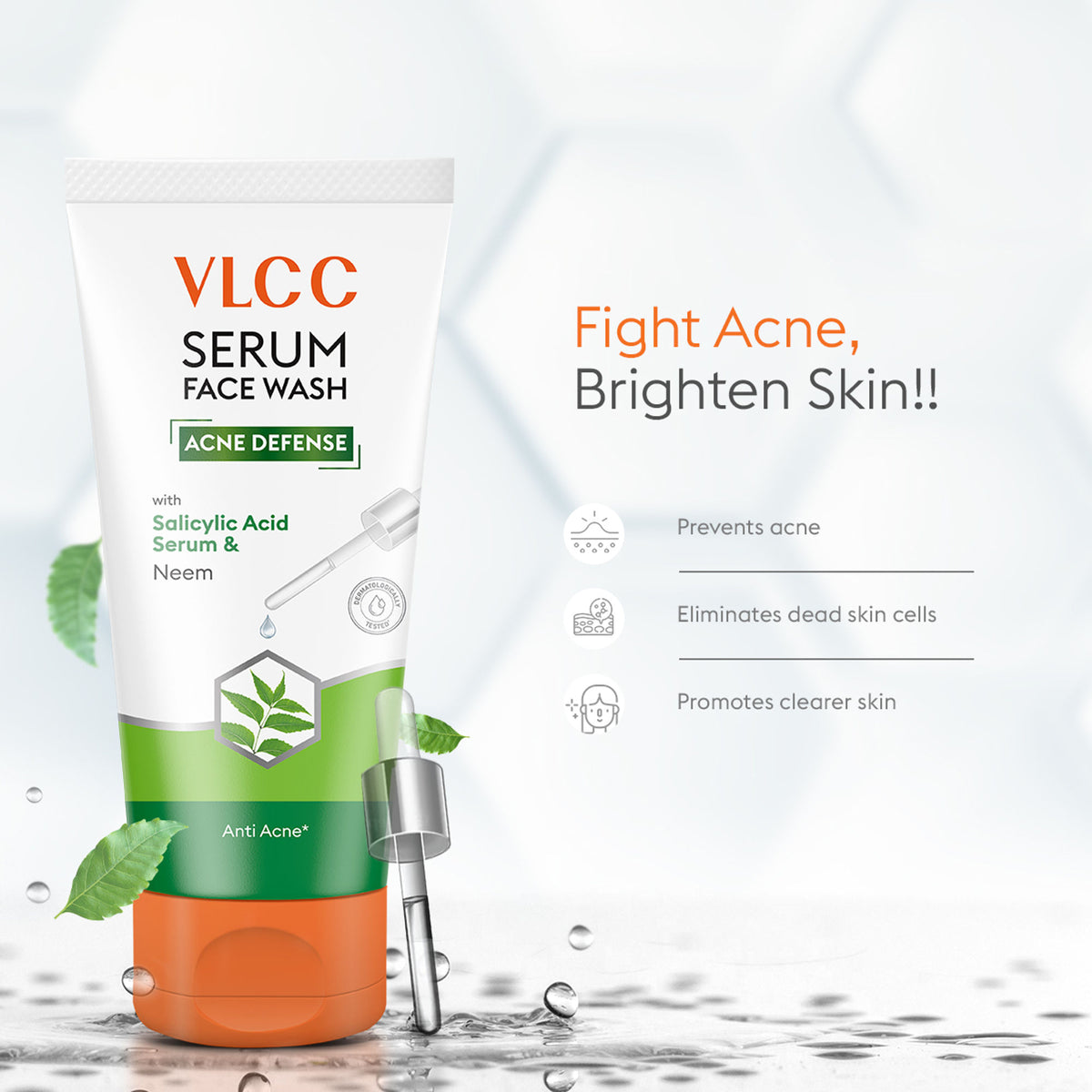 VLCC Salicylic Acid & Neem Serum for AM & Aloe Vera Serum for PM Face Wash Combo