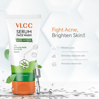 VLCC Salicylic Acid & Neem Serum for AM & Aloe Vera Serum for PM Face Wash Combo