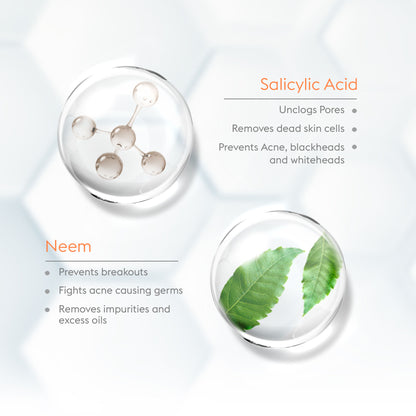 VLCC Salicylic Acid & Neem Serum for AM & Aloe Vera Serum for PM Face Wash Combo