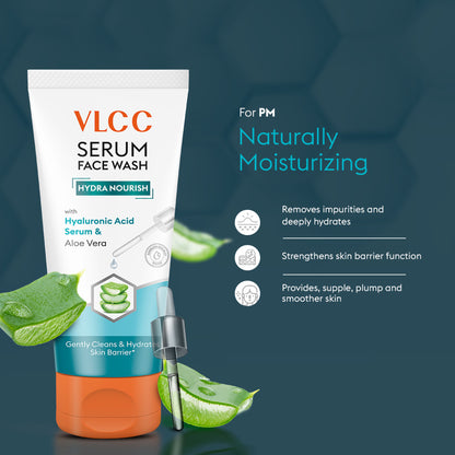 VLCC Salicylic Acid & Orange Peel Serum for AM & Aloe Vera Serum for PM Face Wash Combo