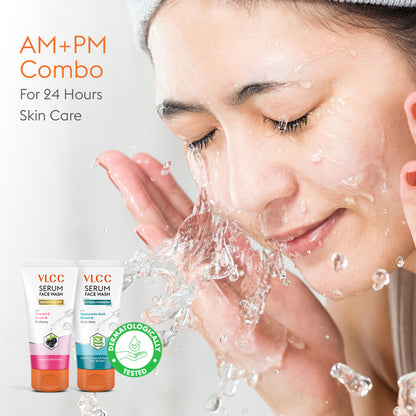 VLCC Vitamin C & Mulberry Serum for AM & Aloe Vera Serum for PM Face Wash Combo
