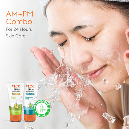 VLCC Vitamin C & Meyer Lemon Serum for AM & Aloe Vera Serum for PM Face Wash Combo