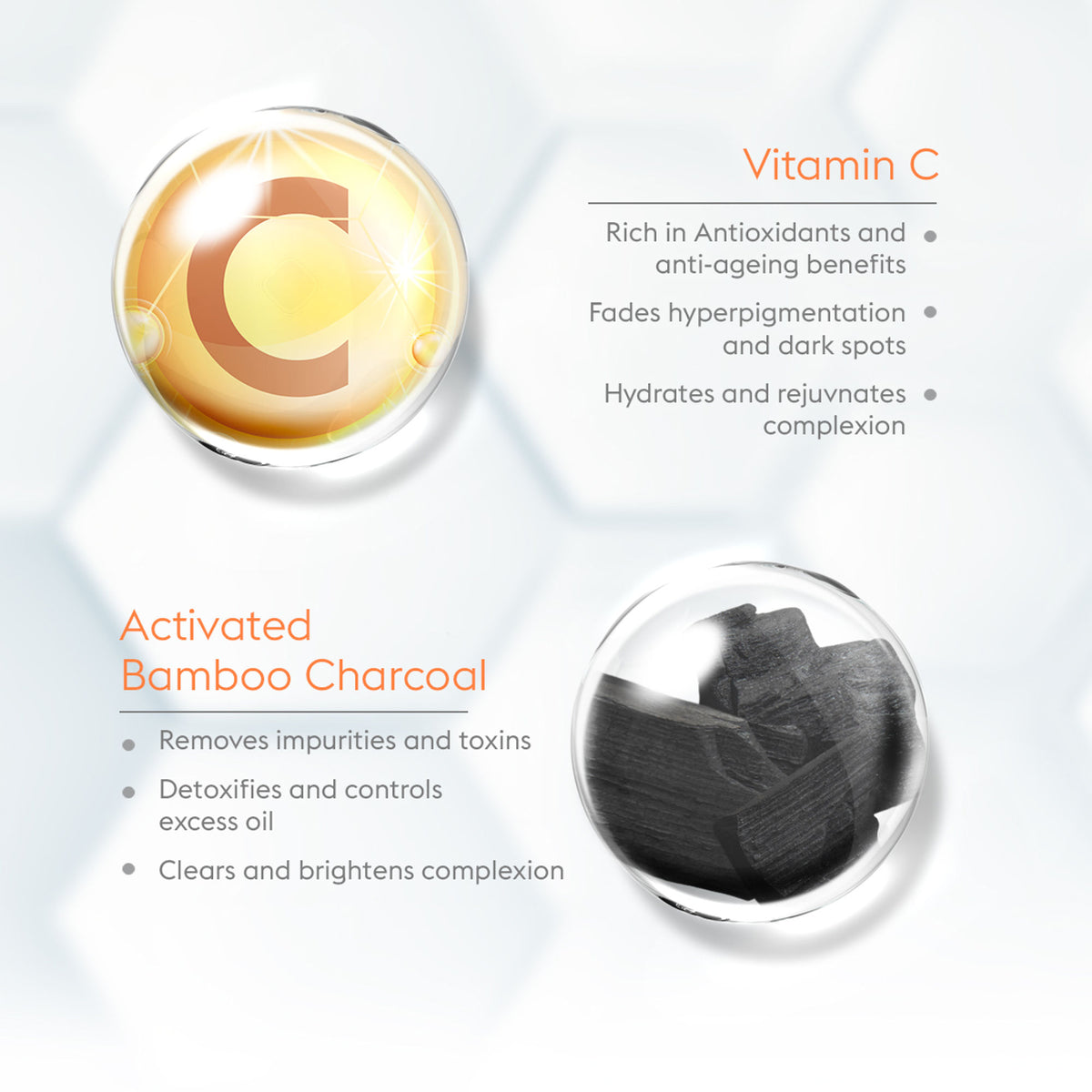 VLCC Vitamin C & Charcoal Serum for AM & Aloe Vera Serum for PM Face Wash Combo