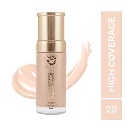 Matt look High Coverage Waterproof Oil Free Matte SPF 25 Foundation - Fair