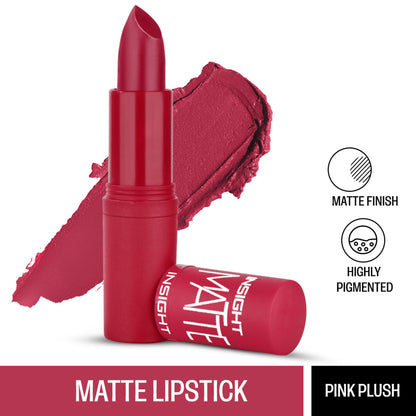 Insight Cosmetics Matte Lipstick, 1 Stroke Application, Long Lasting - A14 Pink Plush