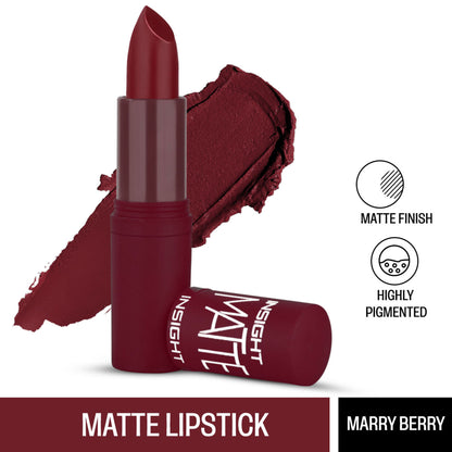 Insight Cosmetics Matte Lipstick, 1 Stroke Application, Long Lasting - A25 Merry Berry