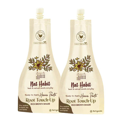 Nat Habit Henna Root Touch Up Paste - Rich Brown (Pack Of 2)