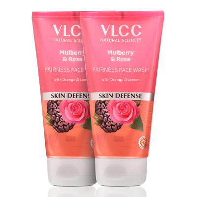 VLCC Mulberry & Rose Facewash - 2x150 ml - Buy One Get One - Fairness & Cleansing